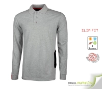 Langarm Poloshirt LIVE - Farbe Grey Silver